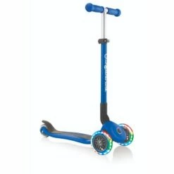 Globber Primo Scooter Foldable Lights With Anodized TBar Navy Blue
