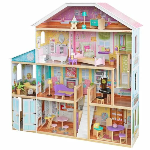 KidKraft Grand View Mansion Dollhouse With EZ Kraft Assembly