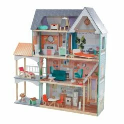 KidKraft Dahlia Mansion Dollhouse Playhouse With EZ Kraft Assembly