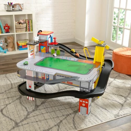 KidKraft Freeway Frenzy Raceway Set And Table With EZ Kraft Assembly - Image 4