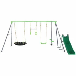 Lifespan Kids Lynx Metal Swing Set With Slide