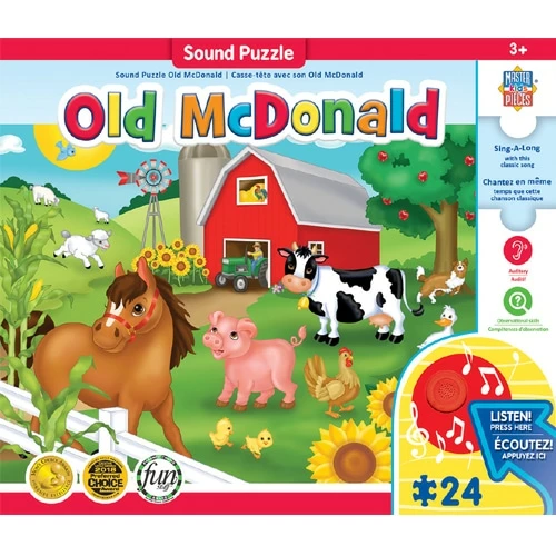 Masterpieces Puzzle Educational Sing-a-Long Old McDonald Puzzle 24 Pieces - Image 2