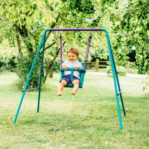 Plum 2-In-1 Baby Swing Set Purple/Teal - Image 5