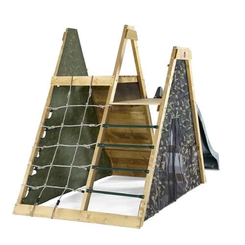 Plum Wooden Climbing Pyramid With Slide - Image 2