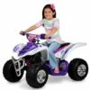 Yamaha 12 Volt Electric Raptor Quad Bike ATV White And Pink