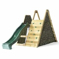 Plum Wooden Climbing Pyramid With Slide